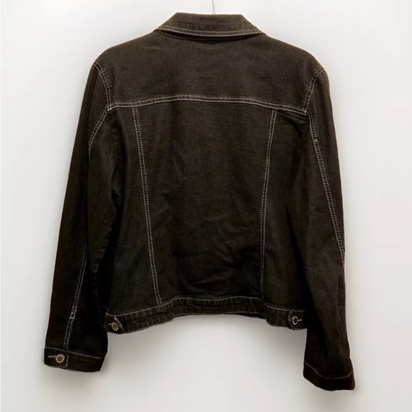 Women’s Baccini Black Stretch Denim Jacket - XL EUC - Picture 7 of 8